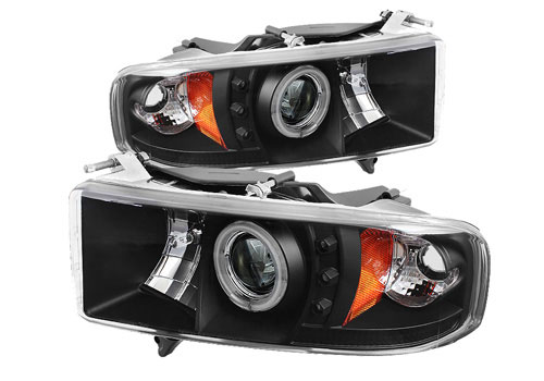 Spyder Projector Black CCFL Headlights 94-01 DODGE RAM Sport